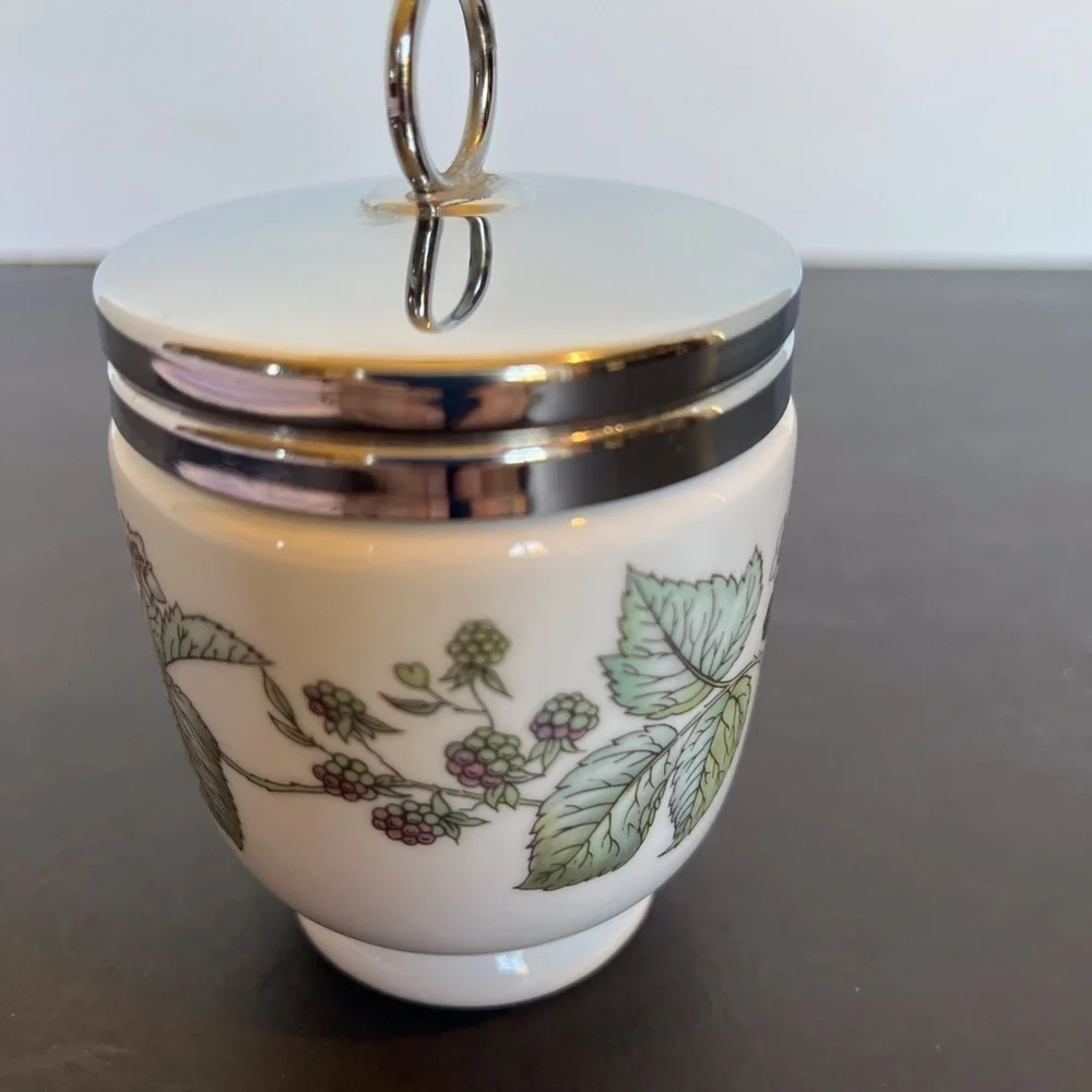 Royal Worcester Large Double Egg Coddler with timeless Blackberry Pattern
